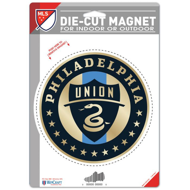 Imán troquelado con el logotipo de Philadelphia Union de 6,25" x 9"