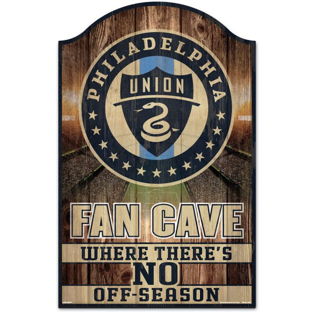 Letrero de madera FAN CAVE de Philadelphia Union, 11" x 17", 1/4" de grosor