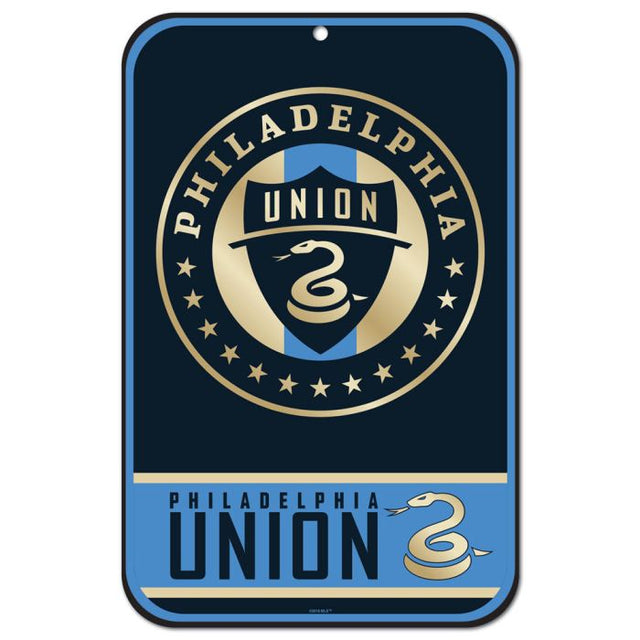 Letrero de plástico de estacionamiento reservado de Philadelphia Union de 11" x 17"