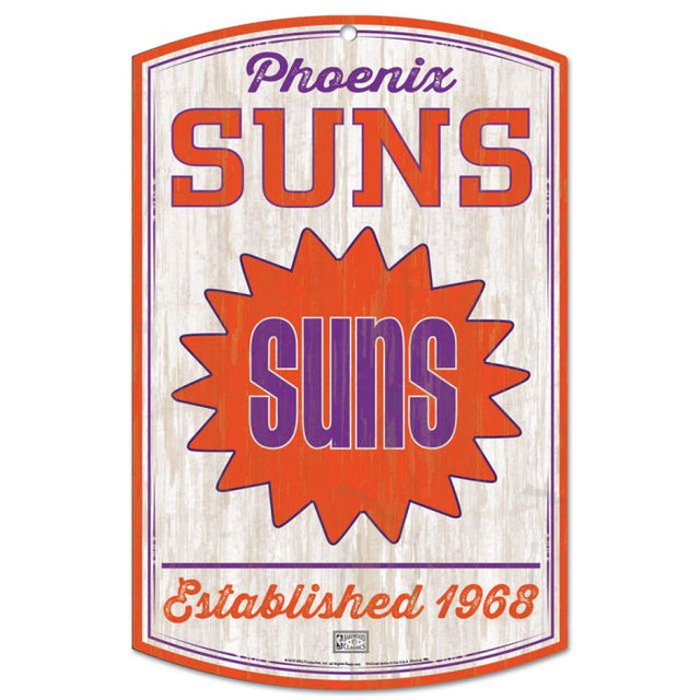 Phoenix Suns Hardwoods Wood Sign 11" x 17" 1/4" thick