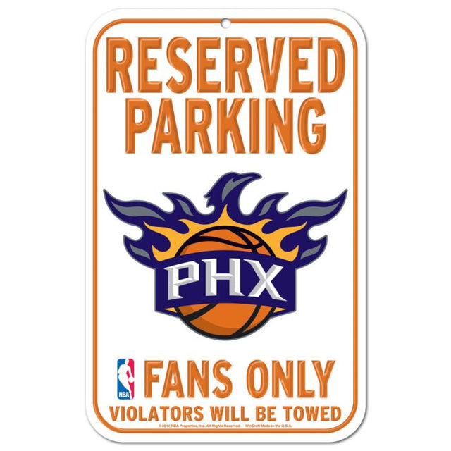 Phoenix Suns Reserved Parking Plastic Sign 11" x 17"