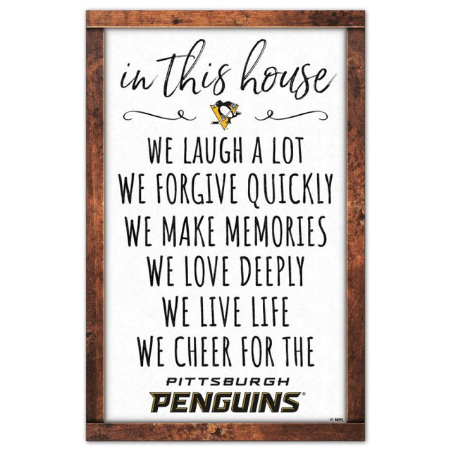 Pittsburgh Penguins BOX LIST Wood Sign 11" x 17" 1/4" thick