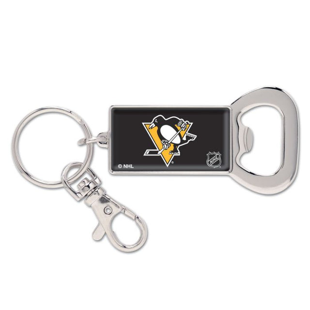 Llavero con abrebotellas de los Pittsburgh Penguins en forma de rectángulo