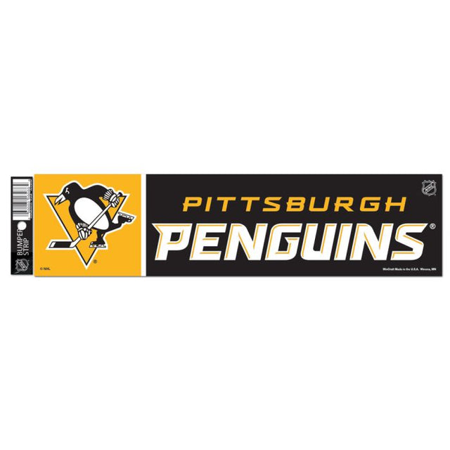 Tira de parachoques de los Pittsburgh Penguins de 3" x 12"