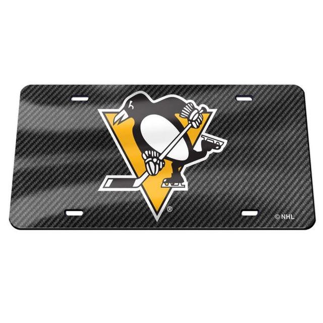 Matrícula acrílica especial de los Pittsburgh Penguins CARBON