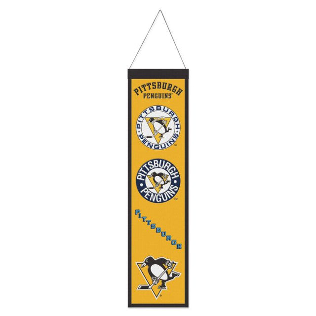 Pittsburgh Penguins EVOLUTION Wool Banner 8" x 32"