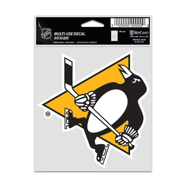 Calcomanías para fanáticos de los Pittsburgh Penguins de 3,75" x 5"