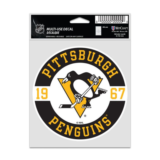 Calcomanías para fanáticos de los Pittsburgh Penguins de 3,75" x 5"