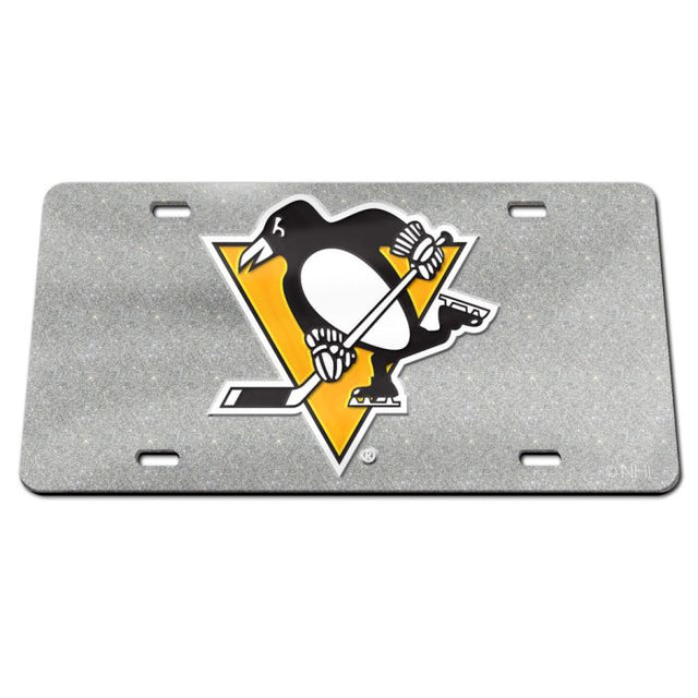 Placa de matrícula acrílica especial con brillo de los Pittsburgh Penguins