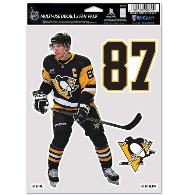 Paquete multiusos para 3 fanáticos de los Pittsburgh Penguins de Sidney Crosby