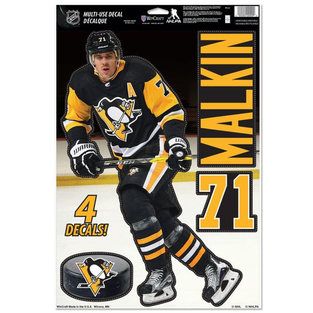 Pittsburgh Penguins Multi-Use Decal 11" x 17" Evgeni Malkin