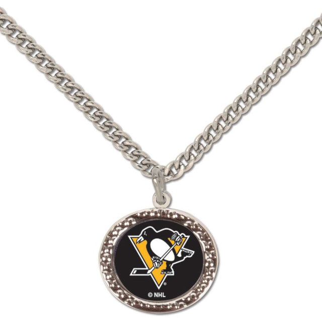 Collar de los Pittsburgh Penguins con tarjeta de joyería con dije