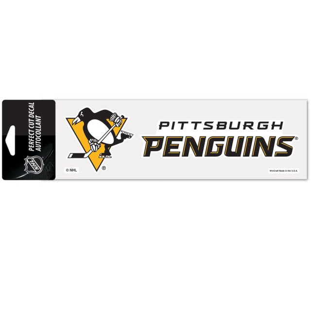 Calcomanías de corte perfecto de los Pittsburgh Penguins de 3" x 10"