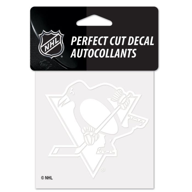 Pittsburgh Penguins Perfect Cut White Decal 4" x 4"