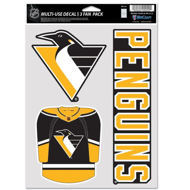 Paquete multiusos para 3 fanáticos de edición especial de los Pittsburgh Penguins