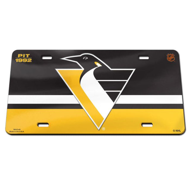 Matrícula de acrílico especial de edición especial de los Pittsburgh Penguins