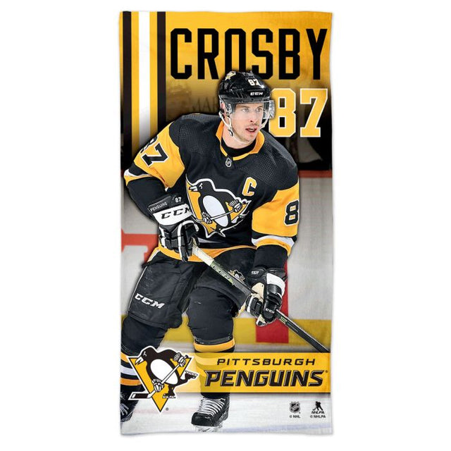 Toalla de playa Spectra de los Pittsburgh Penguins de 30" x 60" de Sidney Crosby