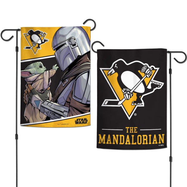 Pittsburgh Penguins / Star Wars Mandalorian Garden Flags 2 sided 12.5" x 18"