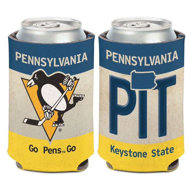 Enfriador de lata con placa estatal de Pittsburgh Penguins, 12 oz.