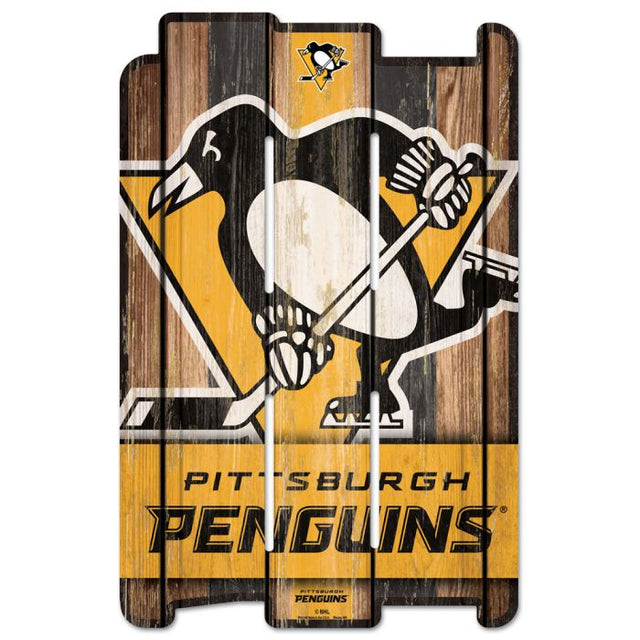 Pittsburgh Penguins Wood Fence Sign