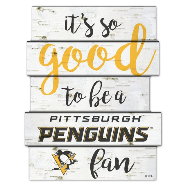 Letrero de madera de abedul de los Pittsburgh Penguins, 11 x 14 pulgadas