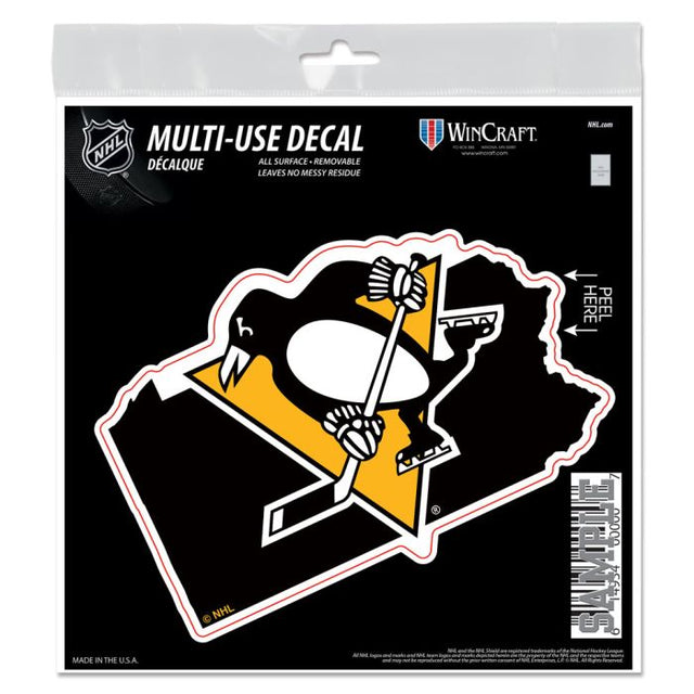 Pittsburgh Penguins state shape All Surface Decal 6" x 6"