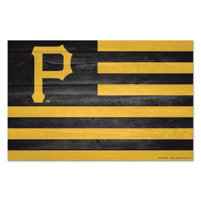 Pittsburgh Pirates Americana Wood Sign 11" x 17" 1/4" thick