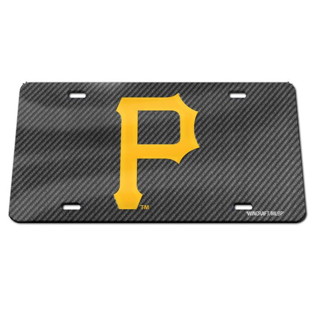 Placa de matrícula acrílica especial de los Piratas de Pittsburgh CARBON