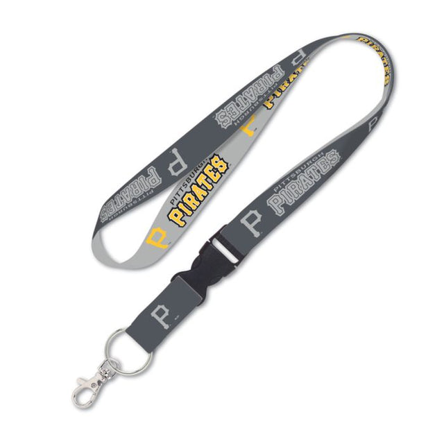 Pittsburgh Pirates Charcoal Lanyard w/detachable buckle 1"