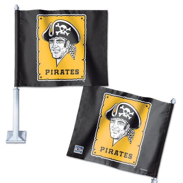 Bandera para auto de los Piratas de Pittsburgh/Cooperstown, 11,75" x 14"