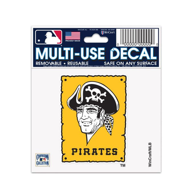 Calcomanía multiusos de los Piratas de Pittsburgh y Cooperstown, 3" x 4"