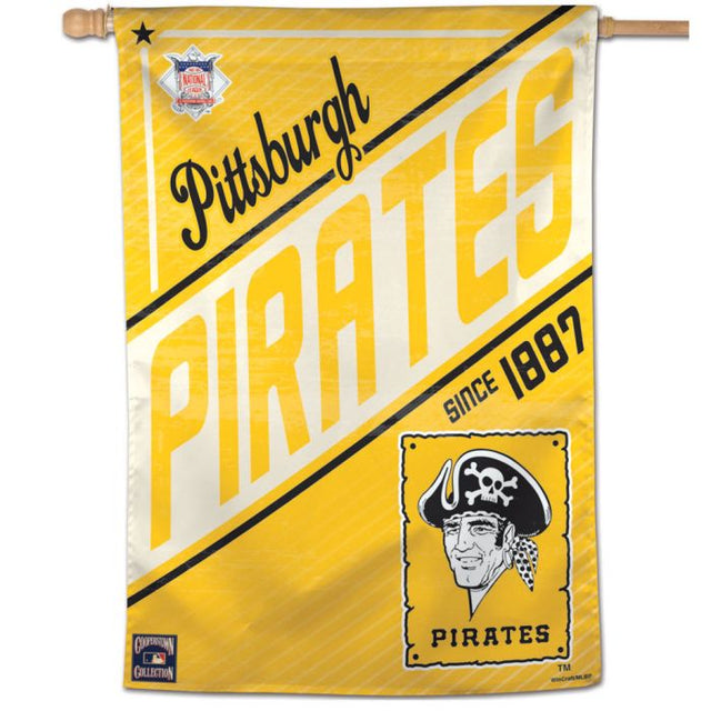 Bandera vertical de los Piratas de Pittsburgh/Cooperstown de 28" x 40"