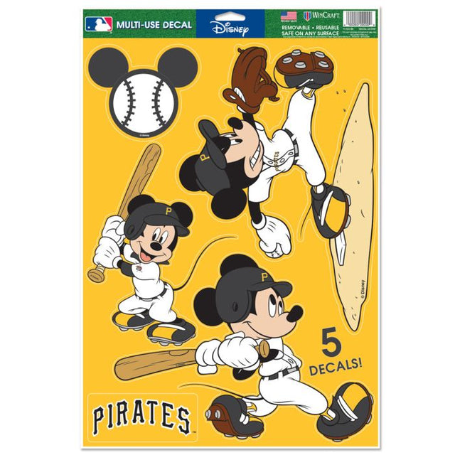 Calcomanía multiusos de Mickey Mouse de los Piratas de Pittsburgh y Disney, 11" x 17"