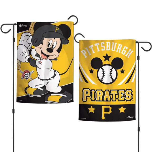 Banderas de jardín de los Piratas de Pittsburgh y Mickey Mouse de Disney, de 2 lados, 12,5" x 18"