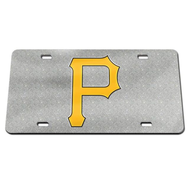 Placa de matrícula especial de acrílico con brillo de los Piratas de Pittsburgh