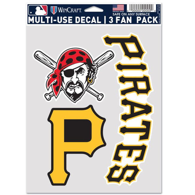 Paquete multiusos para 3 fanáticos de los Piratas de Pittsburgh