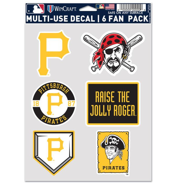 Paquete multiusos para 6 fanáticos de los Piratas de Pittsburgh