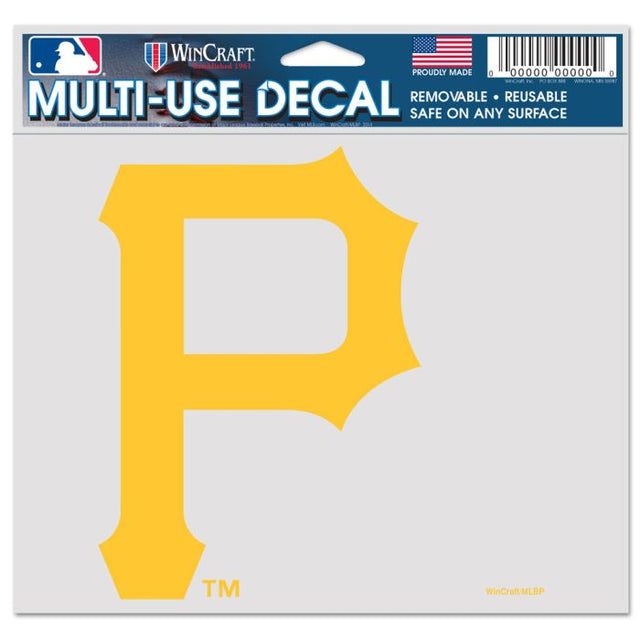 Pittsburgh Pirates Multi-Use Decal -Clear Bckrgd 5" x 6"