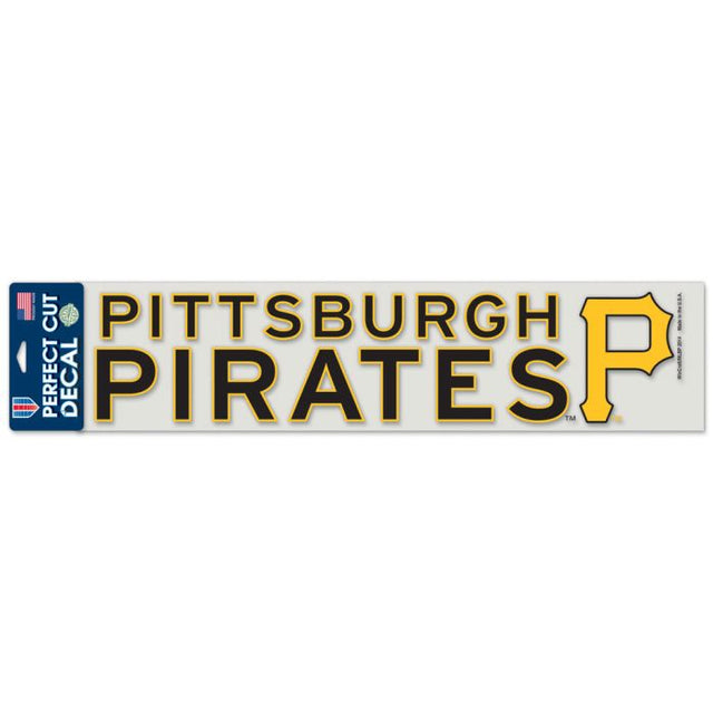 Calcomanías de corte perfecto de los Piratas de Pittsburgh de 4" x 17"