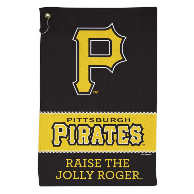 Toalla deportiva de 16 x 25 pulgadas con el lema de los Piratas de Pittsburgh