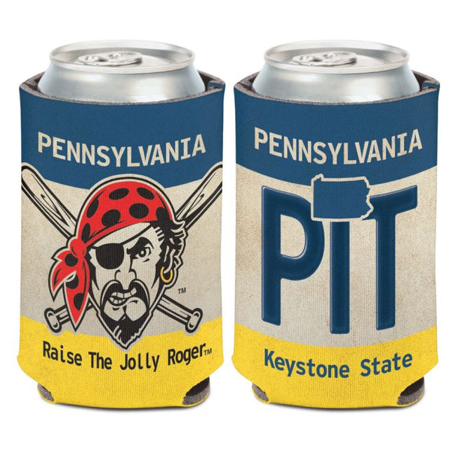 Enfriador de lata con placa ESTATAL de los Pittsburgh Pirates, 12 oz.