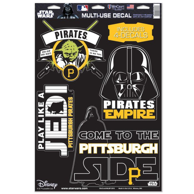 Calcomanía multiusos de Darth Vader y Yoda de Star Wars de los Piratas de Pittsburgh, 11" x 17"