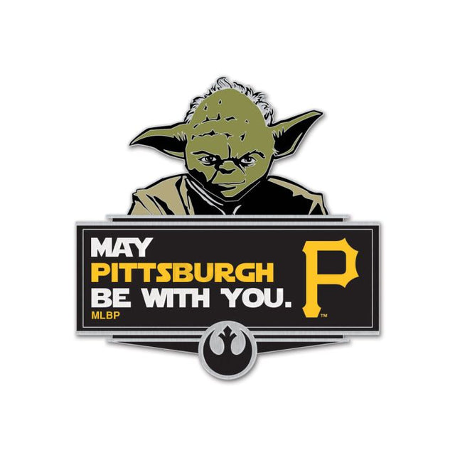 Tarjeta de joyería con pin de colección de Yoda de los Piratas de Pittsburgh/Star Wars