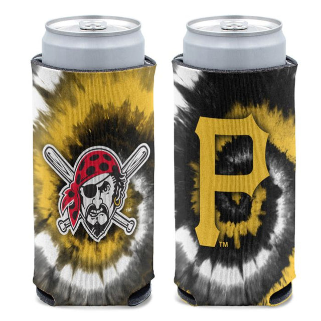 Enfriador de latas delgado de 12 oz con estampado TIE DYE de los Piratas de Pittsburgh