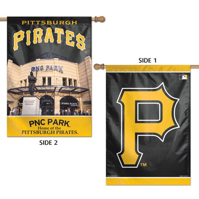 Bandera vertical de los Piratas de Pittsburgh de 2 lados, 28" x 40"