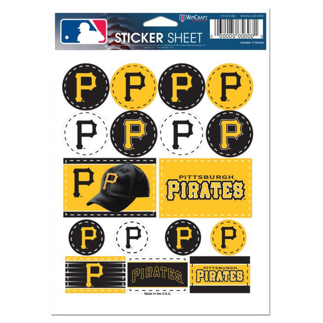 Pittsburgh Pirates Vinyl Sticker Sheet 5" x 7"