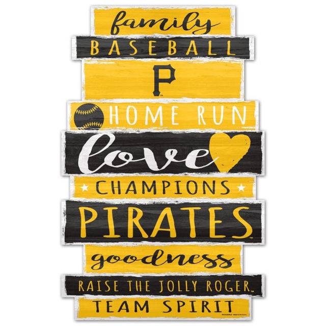 Pittsburgh Pirates Wood Sign 11" x 17" 1/4" thick