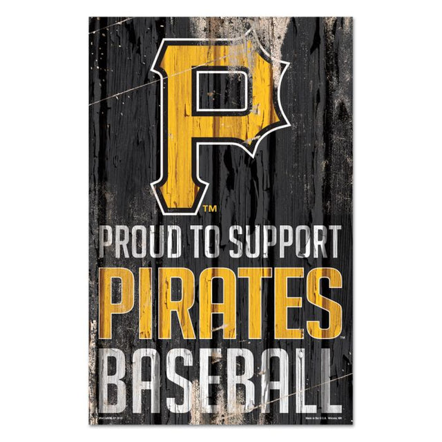 Pittsburgh Pirates Wood Sign 11" x 17" 1/4" thick