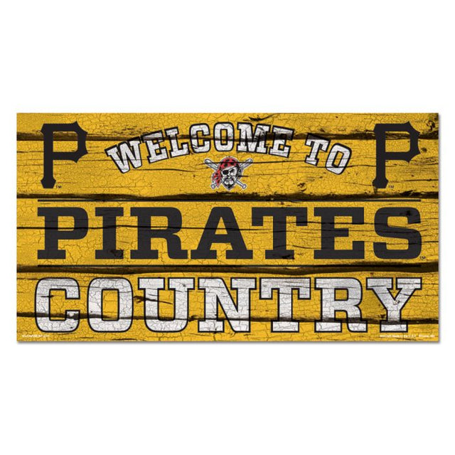 Letrero de madera de los Piratas de Pittsburgh, 13" x 24", 1/4" de grosor