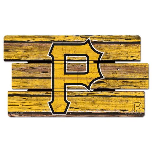 Pittsburgh Pirates Wood Sign 14"x25" 3/8" Thick